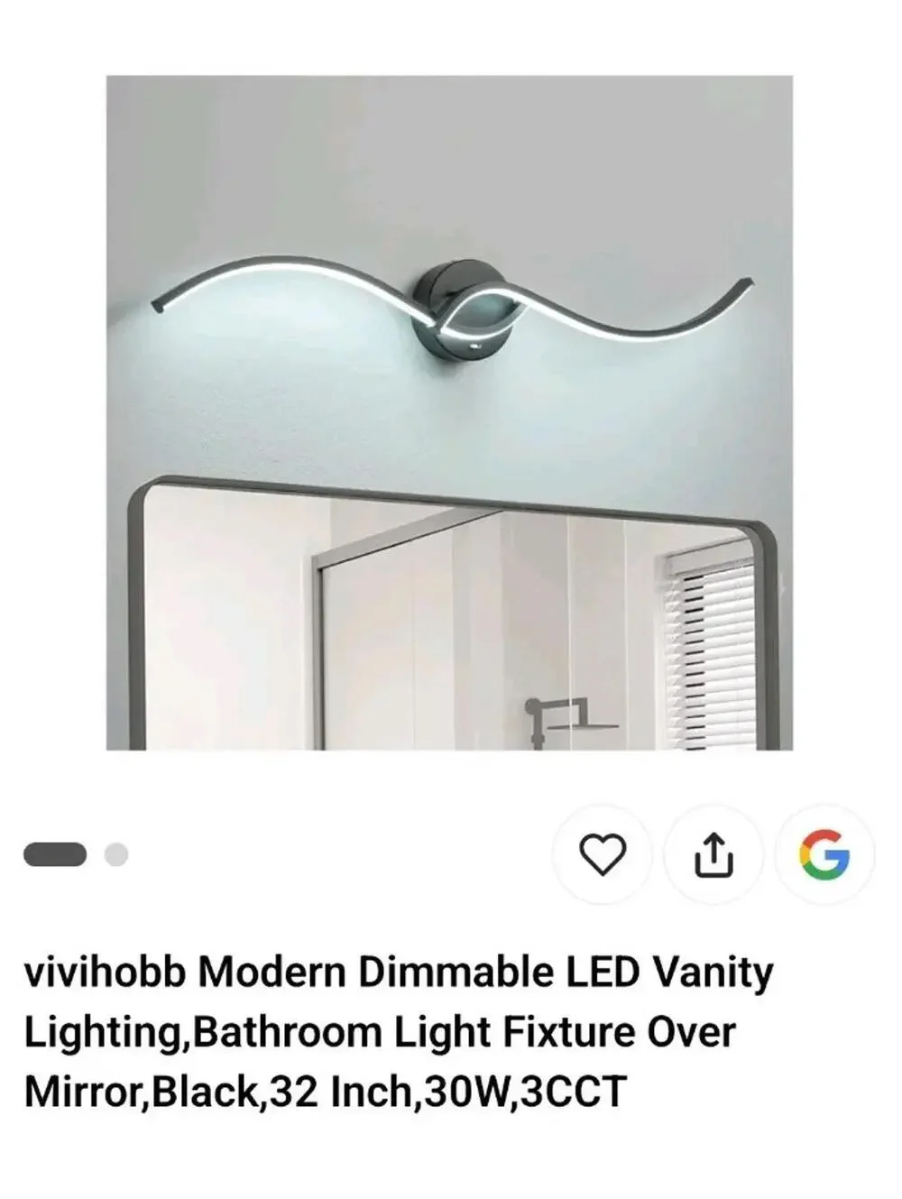Vivihobb Modern Dimmable LED 32inch. Bathroom Lighting